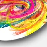 Colorful Thick Strokes - Abstract Metal Circle Wall Art