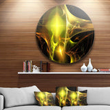 Golden Bright Candle - Abstract Round Metal Wall Art
