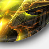 Golden Bright Candle - Abstract Round Metal Wall Art