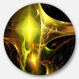 Golden Bright Candle - Abstract Round Metal Wall Art