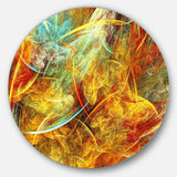 Yellow Swirling Clouds - Abstract Metal Circle Wall Art