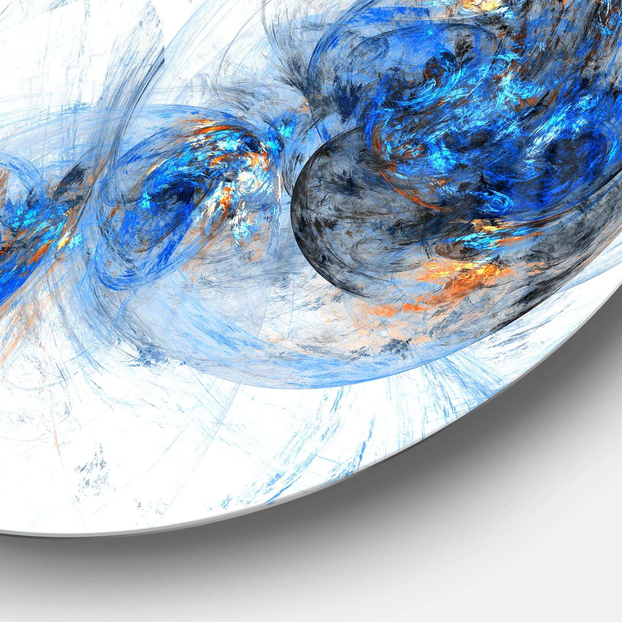 Colored Smoke Dark Blue - Abstract Circle Metal Wall Decor