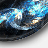 Colored Smoke Blue - Abstract Circle Metal Wall Decor