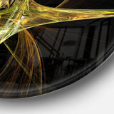 Large Fractal Artwork Yellow - Abstract Round Metal Wall Art
