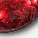 Alien Mystical Flower Red - Floral Oversized Circle Metal Wall Art