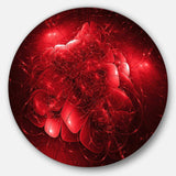 Alien Mystical Flower Red - Floral Oversized Circle Metal Wall Art