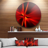 Red and Yellow Rays - Abstract Metal Circle Wall Art