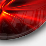 Red and Yellow Rays - Abstract Metal Circle Wall Art