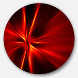 Red and Yellow Rays - Abstract Metal Circle Wall Art