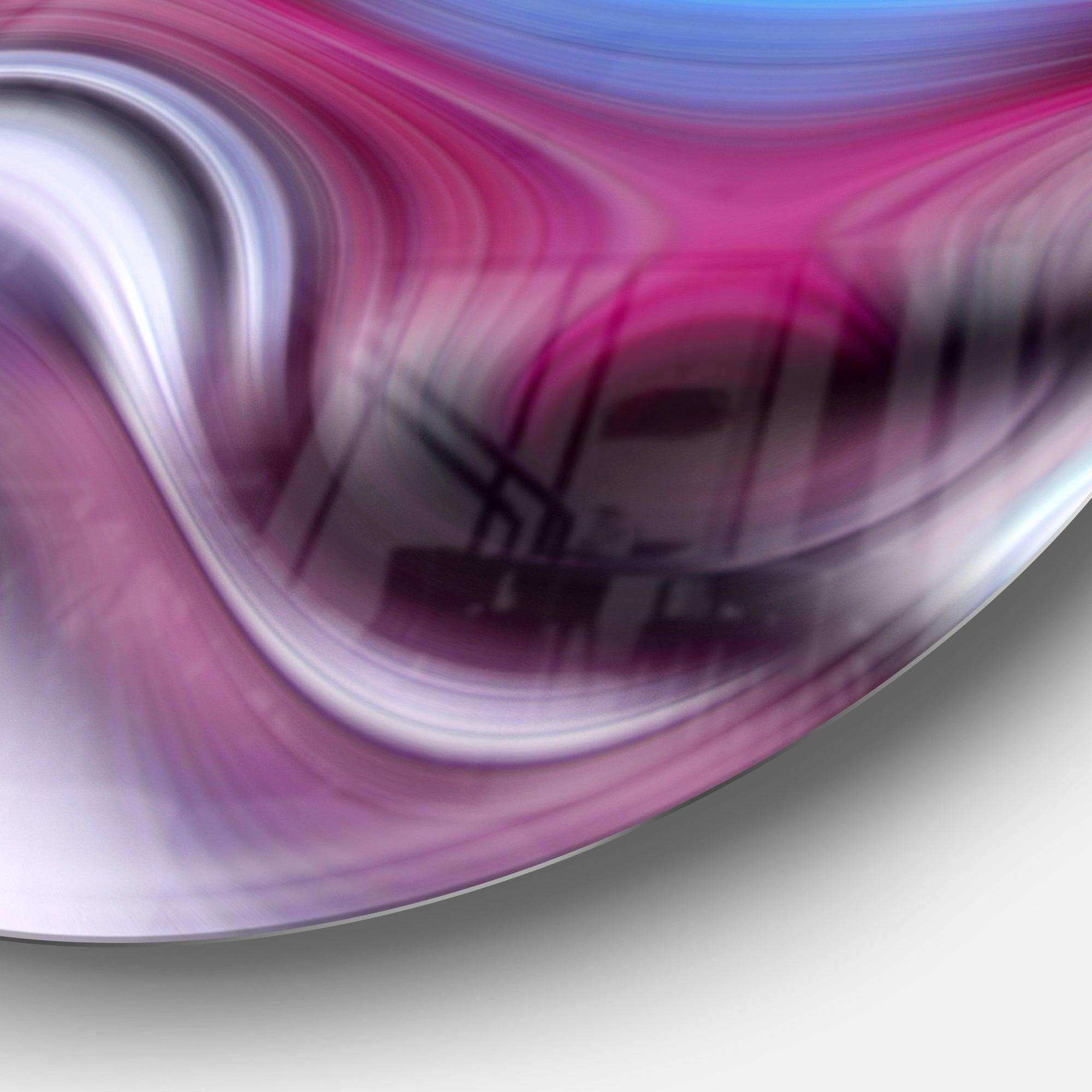 Beautiful Texture of Blue Purple - Abstract Round Metal Wall Art