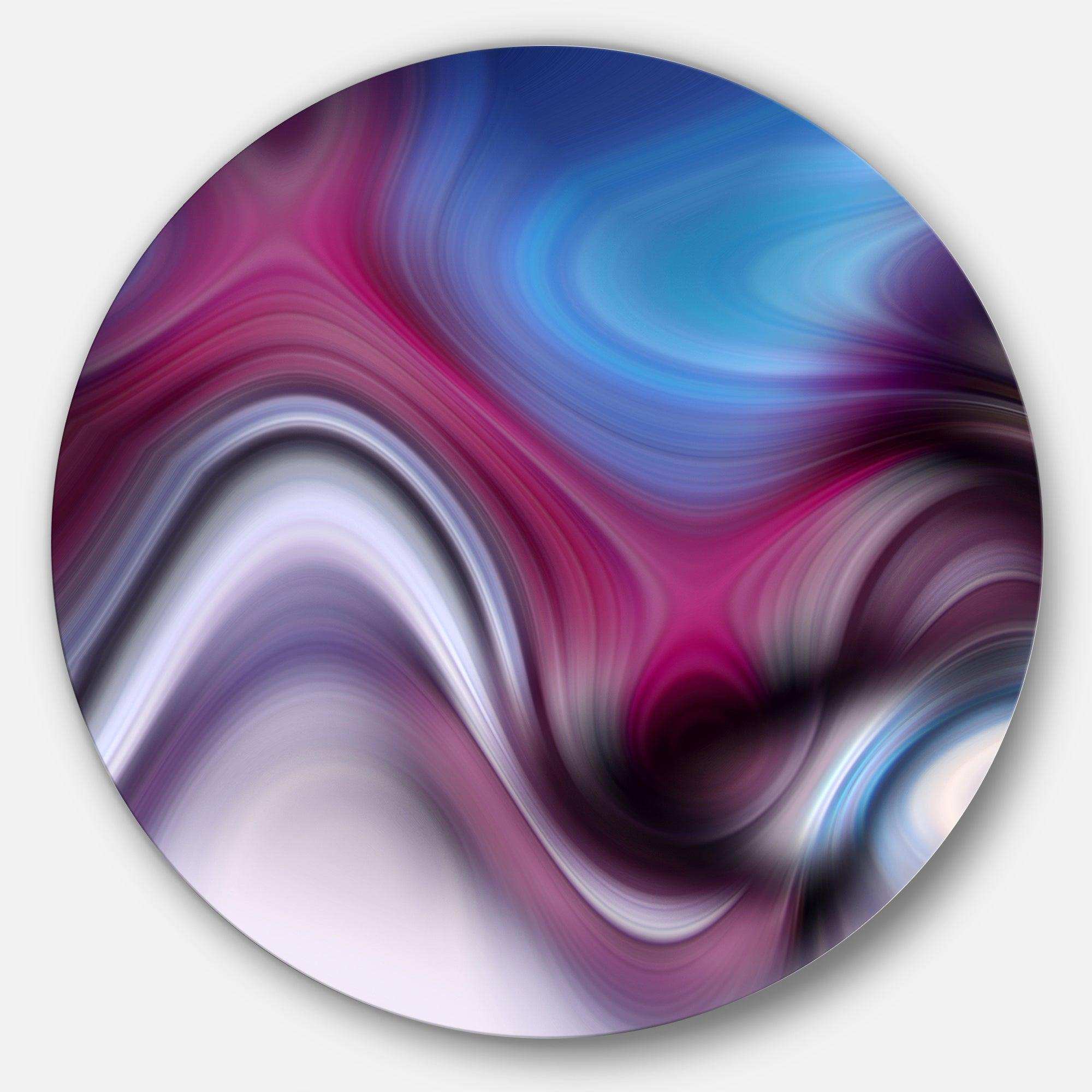 Beautiful Texture of Blue Purple - Abstract Round Metal Wall Art