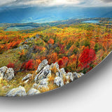 Autumn in Crimean Mountains - Landscape Photography Circle Metal Wall Decor