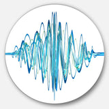 Blue Circled Waves - Abstract Metal Circle Wall Art