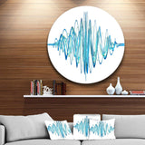 Blue Circled Waves - Abstract Metal Circle Wall Art