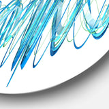 Blue Circled Waves - Abstract Metal Circle Wall Art