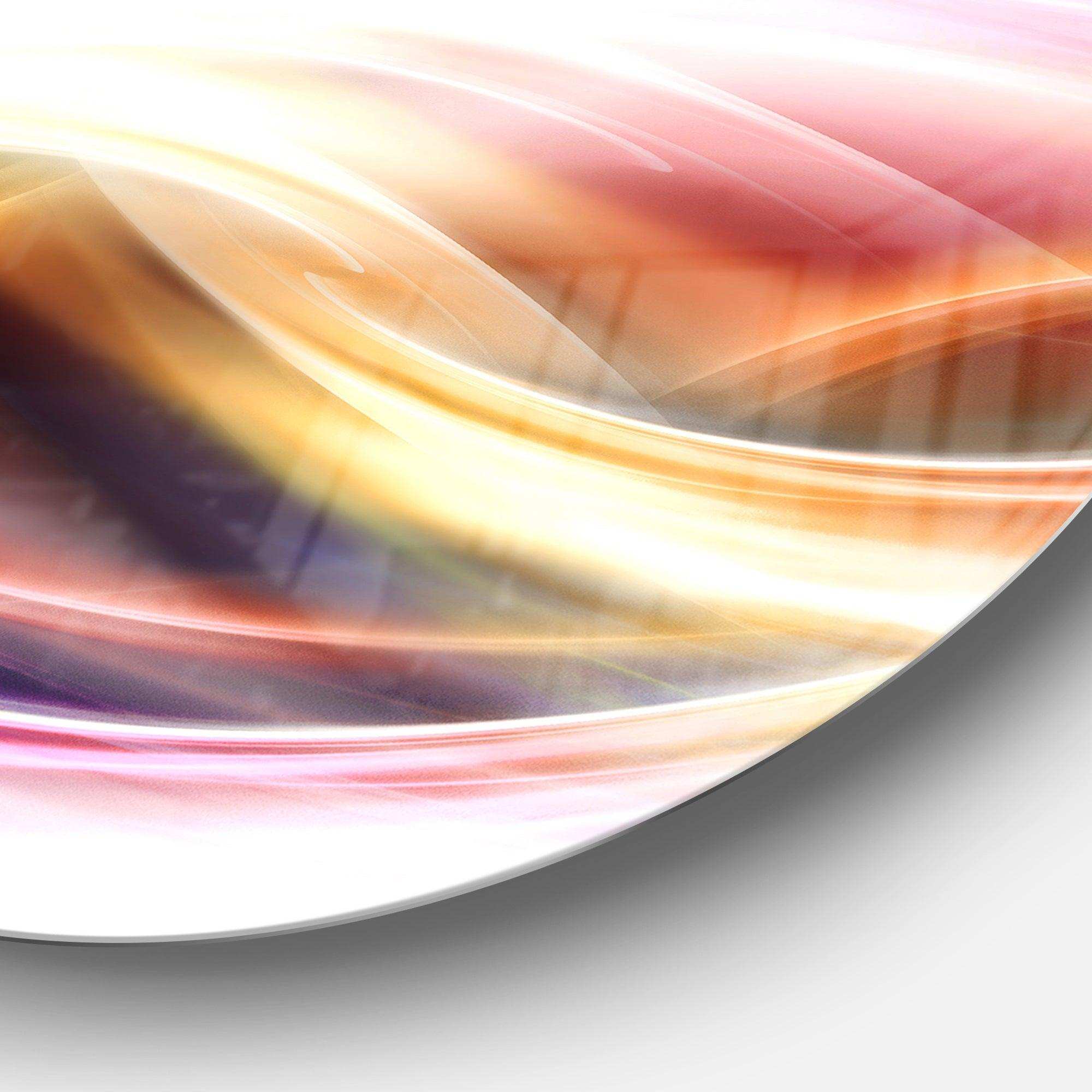 Elegant Light Color Pattern - Abstract Round Metal Wall Art