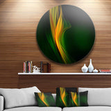 Green Gold Upright Waves - Abstract Circle Metal Wall Decor