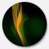 Green Gold Upright Waves - Abstract Circle Metal Wall Decor