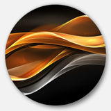 Gold Silver Inward Lines - Abstract Metal Circle Wall Art