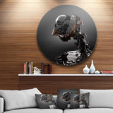 Skull in Liquid - Romantic Round Metal Wall Art