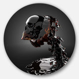 Skull in Liquid - Romantic Round Metal Wall Art
