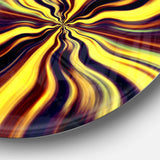Yellow Purple Black Fantasy - Abstract Circle Metal Wall Decor
