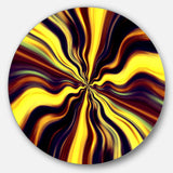 Yellow Purple Black Fantasy - Abstract Circle Metal Wall Decor