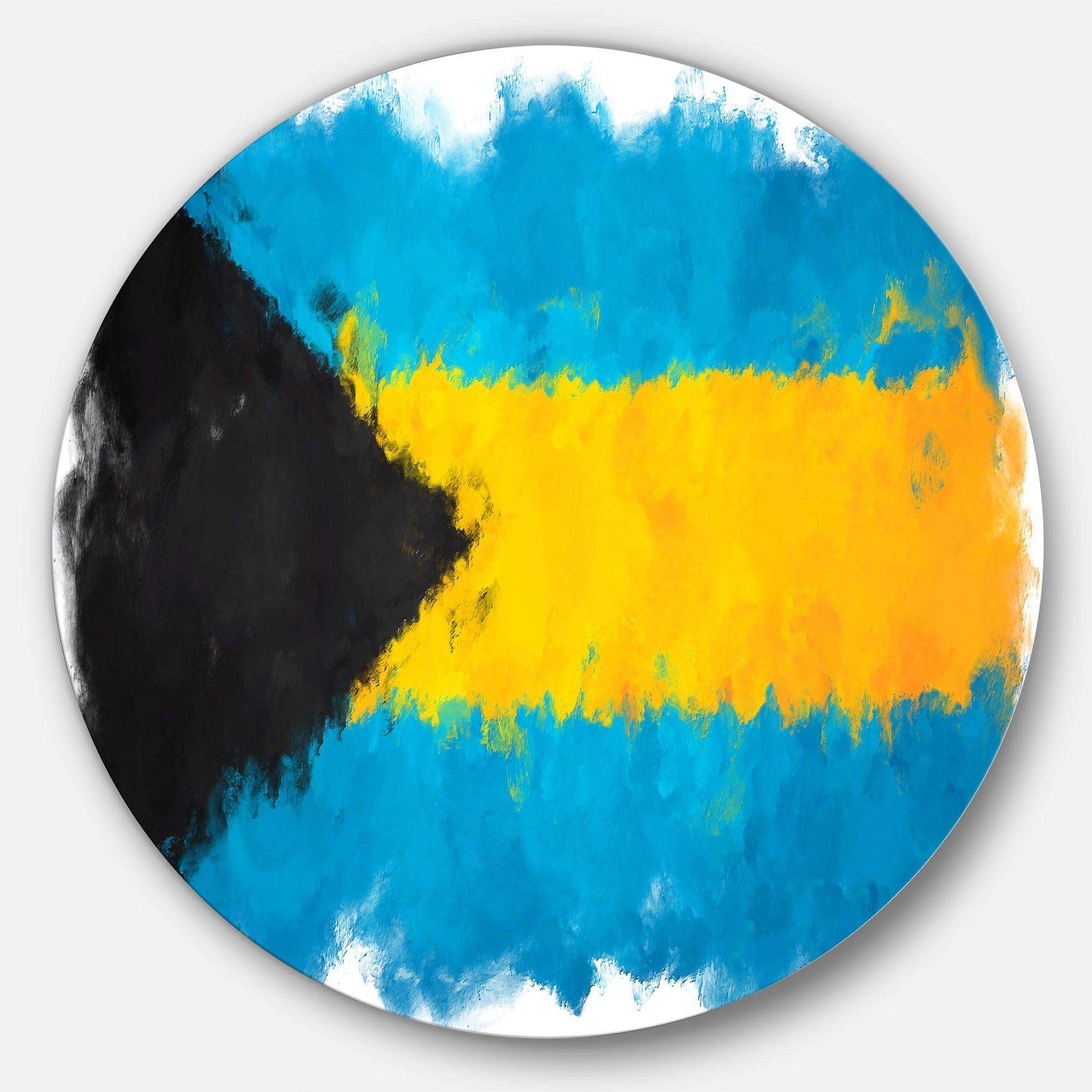 Bahamas Flag - Map Metal Circle Wall Art