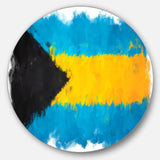 Bahamas Flag - Map Metal Circle Wall Art