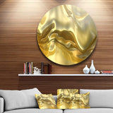 Golden Cloth Texture - Abstract Metal Circle Wall Art