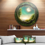 Enchanted Dark Forest - Landscape Photography Circle Metal Wall Decor