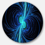Blue Fractal - Abstract Circle Metal Wall Decor