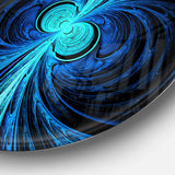 Blue Fractal - Abstract Circle Metal Wall Decor
