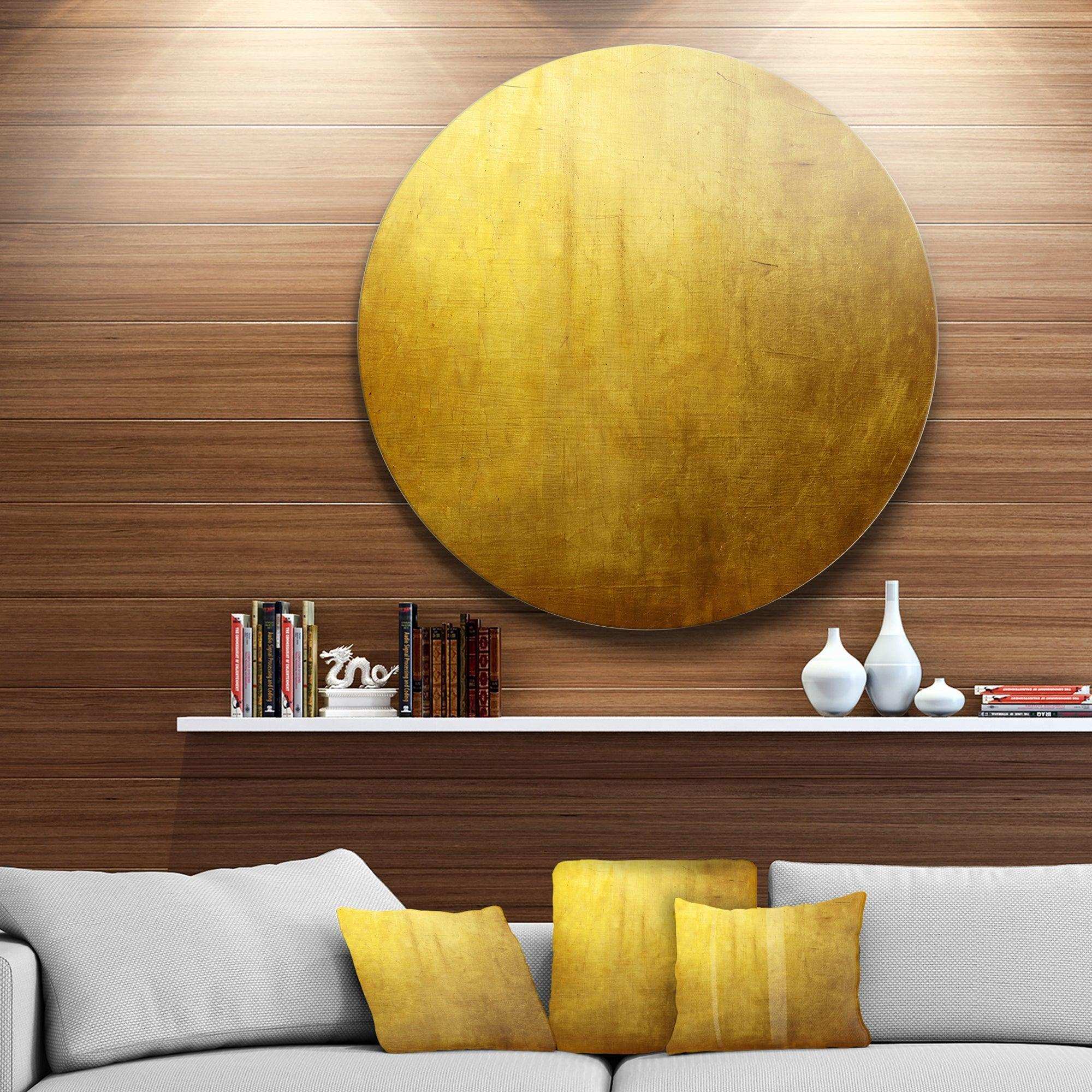 Gold Texture - Abstract Oversized Circle Metal Wall Art
