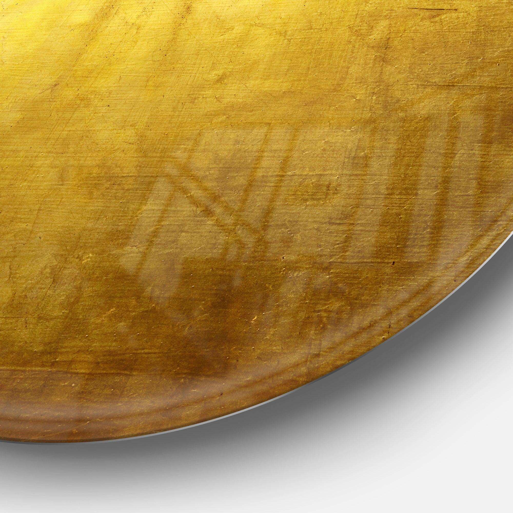 Gold Texture - Abstract Oversized Circle Metal Wall Art