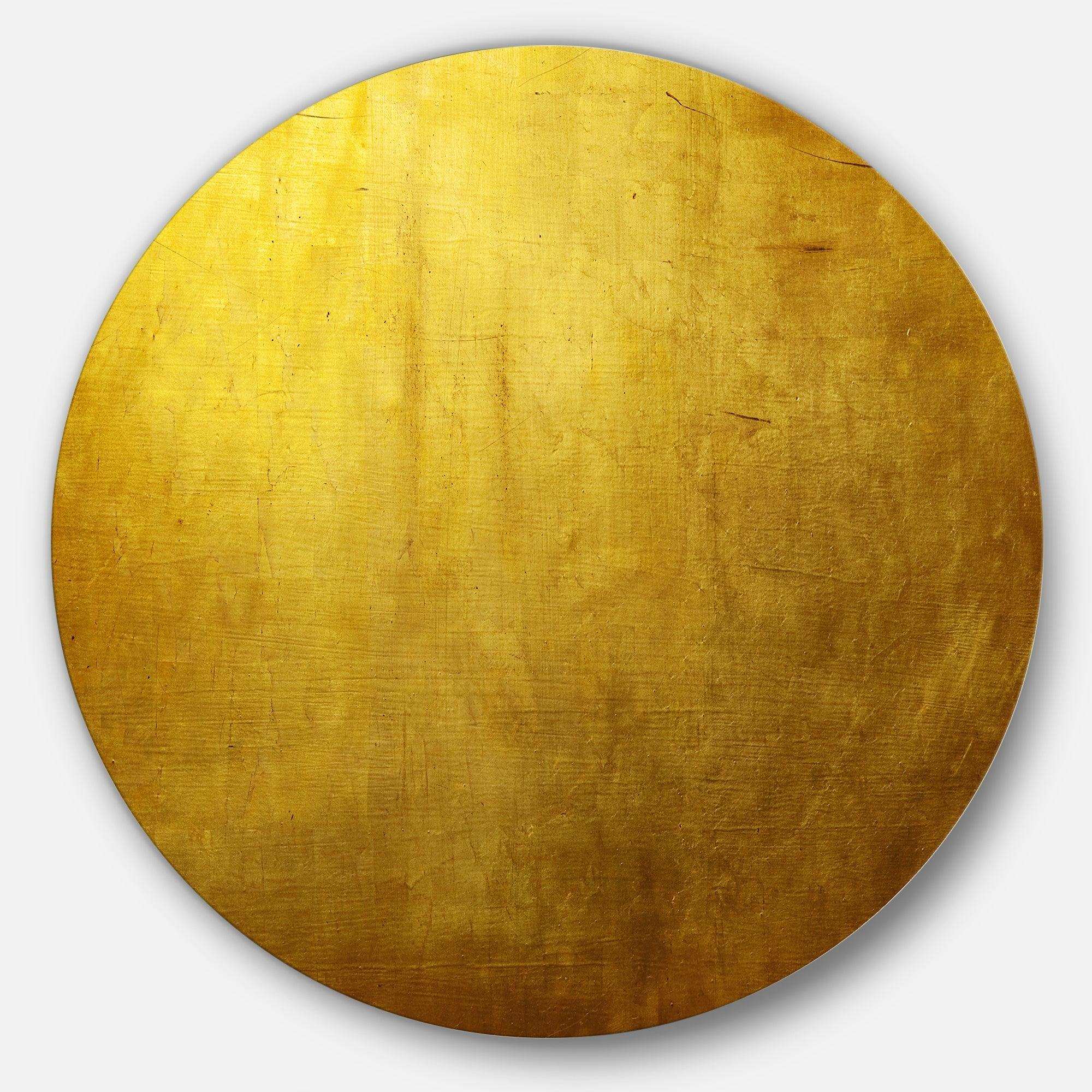 Gold Texture - Abstract Oversized Circle Metal Wall Art