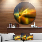 Blue Over Gold Texture - Abstract Circle Metal Wall Decor