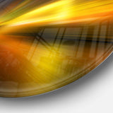 Blue Over Gold Texture - Abstract Circle Metal Wall Decor