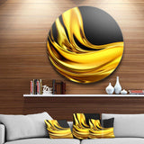 Yellow Gold Texture Pattern - Abstract Metal Circle Wall Art