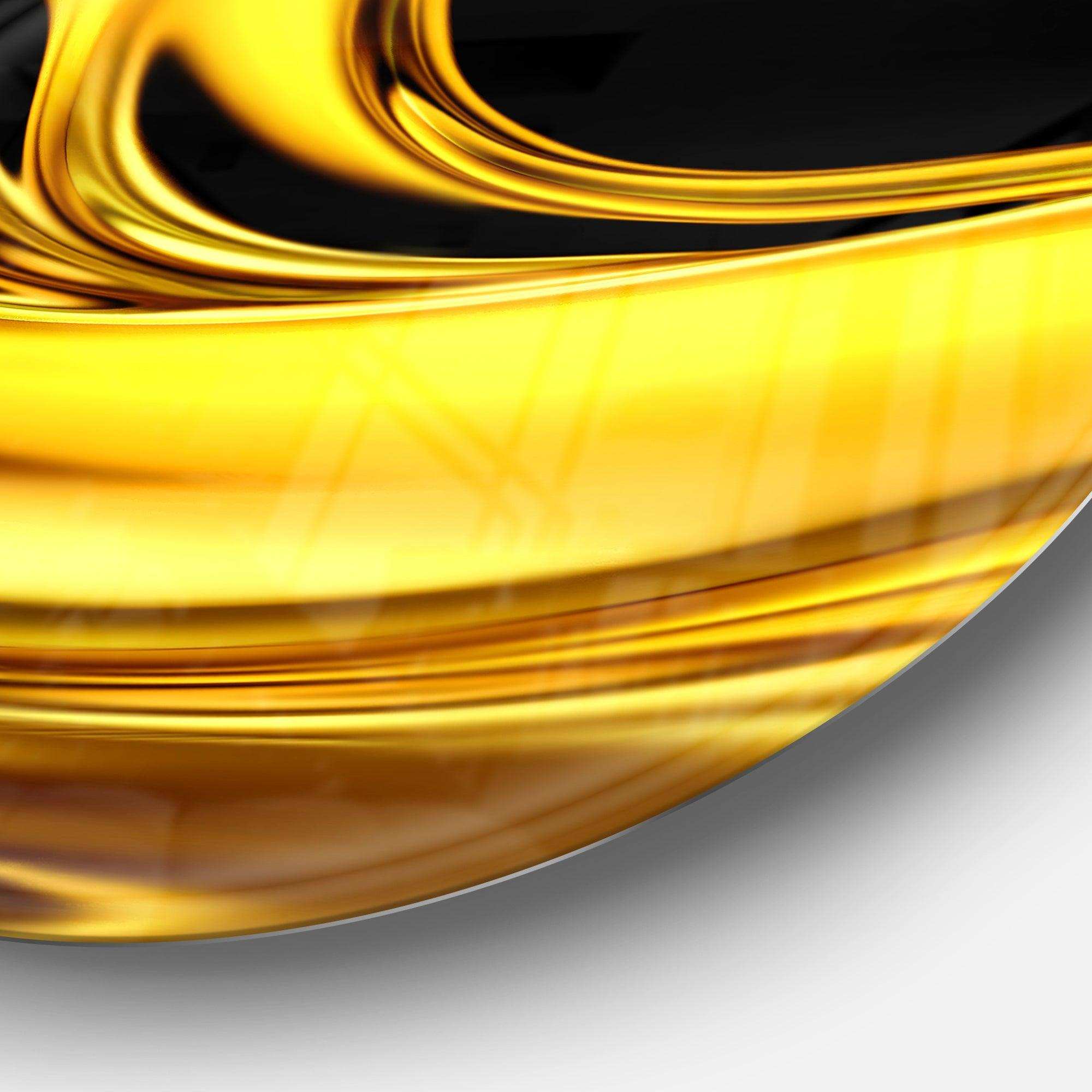 Yellow Gold Texture Pattern - Abstract Metal Circle Wall Art