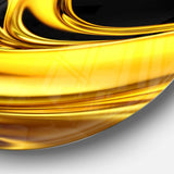 Yellow Gold Texture Pattern - Abstract Metal Circle Wall Art