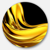 Yellow Gold Texture Pattern - Abstract Metal Circle Wall Art