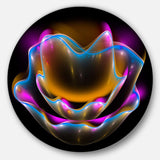 Colorful Fractal Flower in Dark - Floral Circle Metal Wall Decor