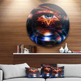 Woman Eye with Fractal Star - Abstract Metal Circle Wall Art