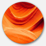 Antelope Canyon Orange Wall - Landscape Photography Oversized Circle Metal Wall Art