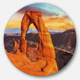 Delicate Arch in Arches Park - Landscape Round Metal Wall Art