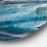 Large Iceberg in Sea - Seascape Photography Round Metal Wall Art