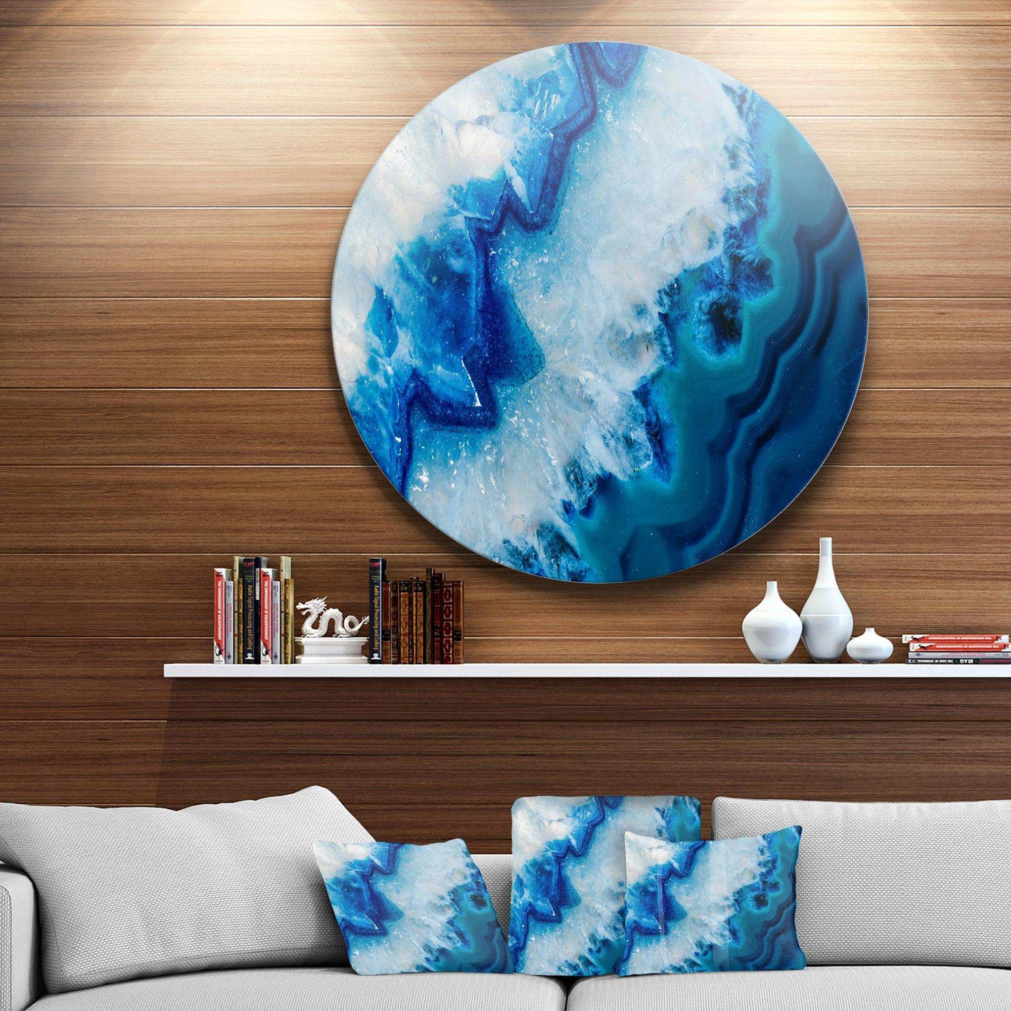 Geode Slice Macro - Abstract Metal Circle Wall Art