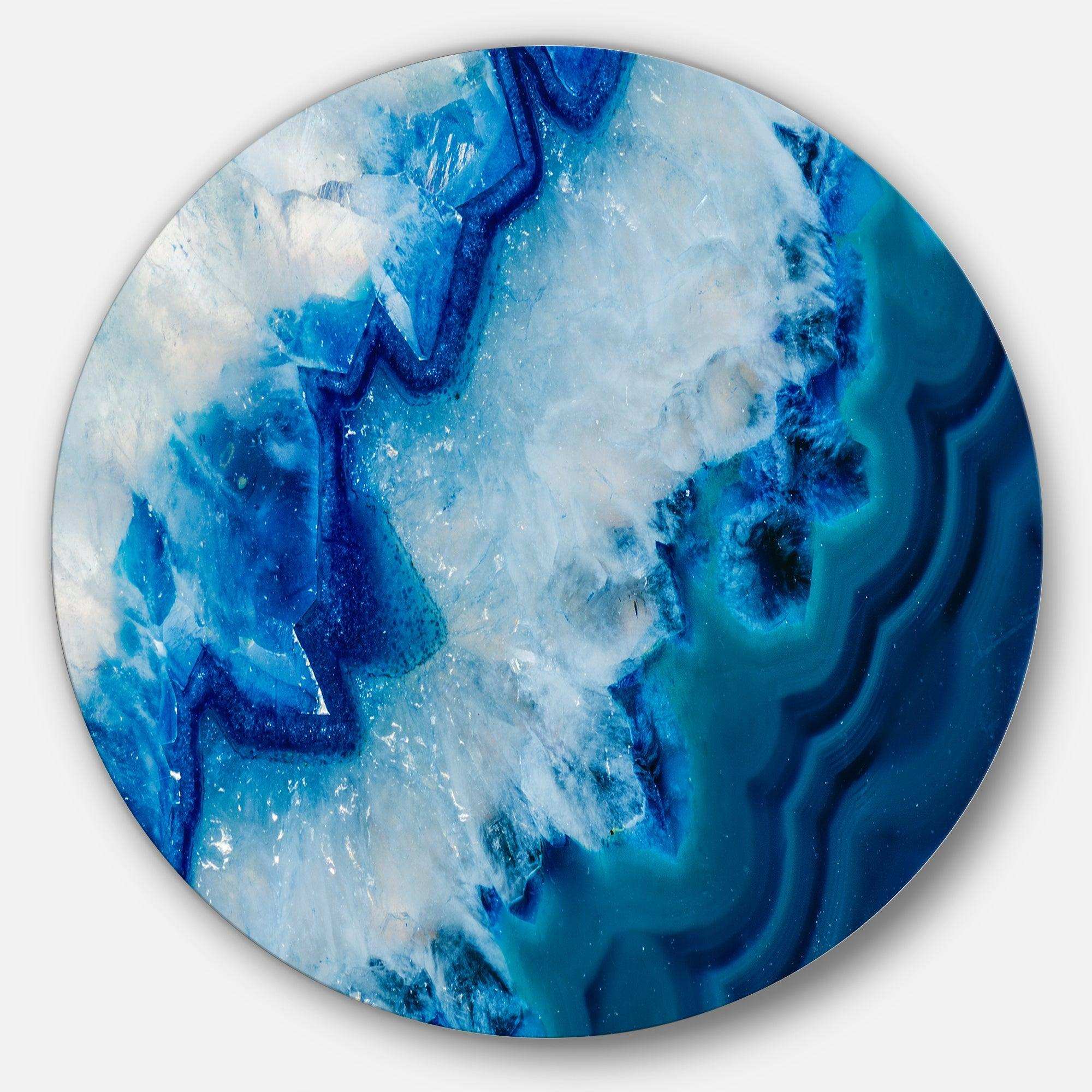 Geode Slice Macro - Abstract Metal Circle Wall Art