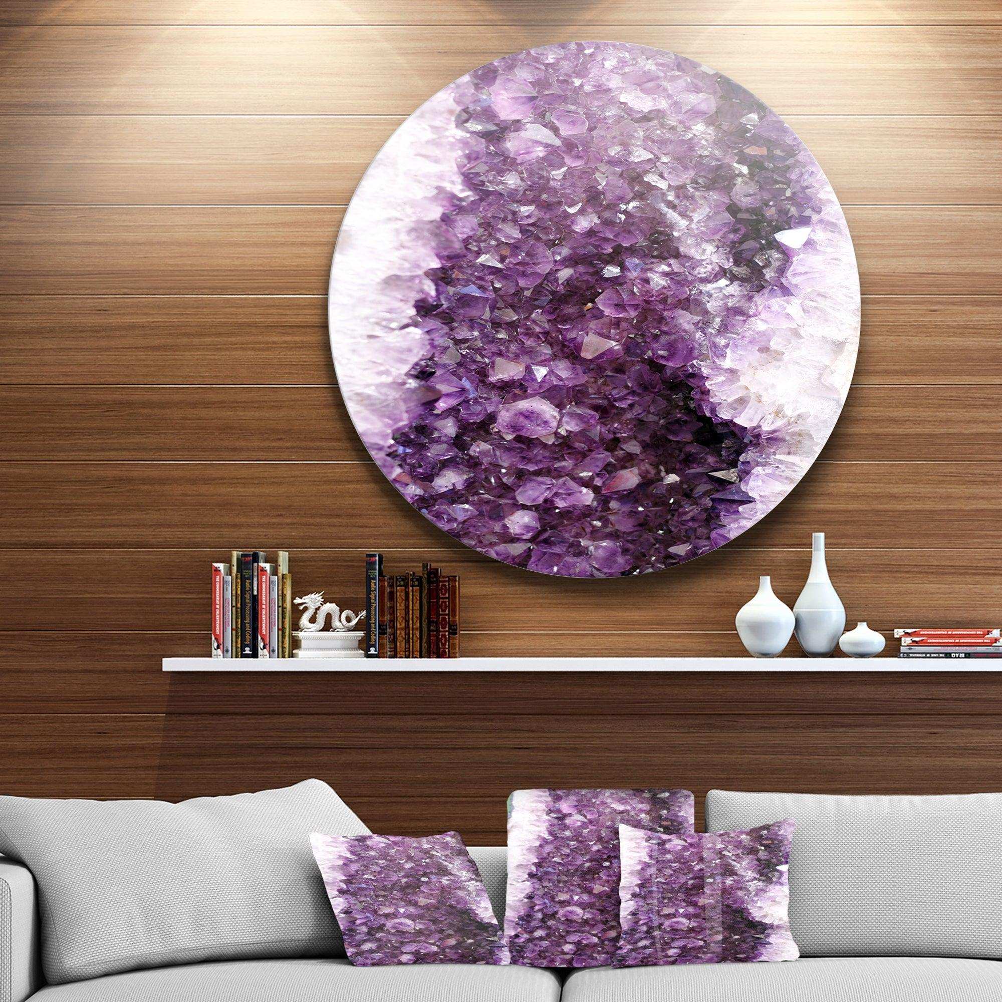 Purple Precious Stones - Abstract Circle Metal Wall Decor